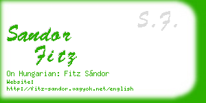 sandor fitz business card